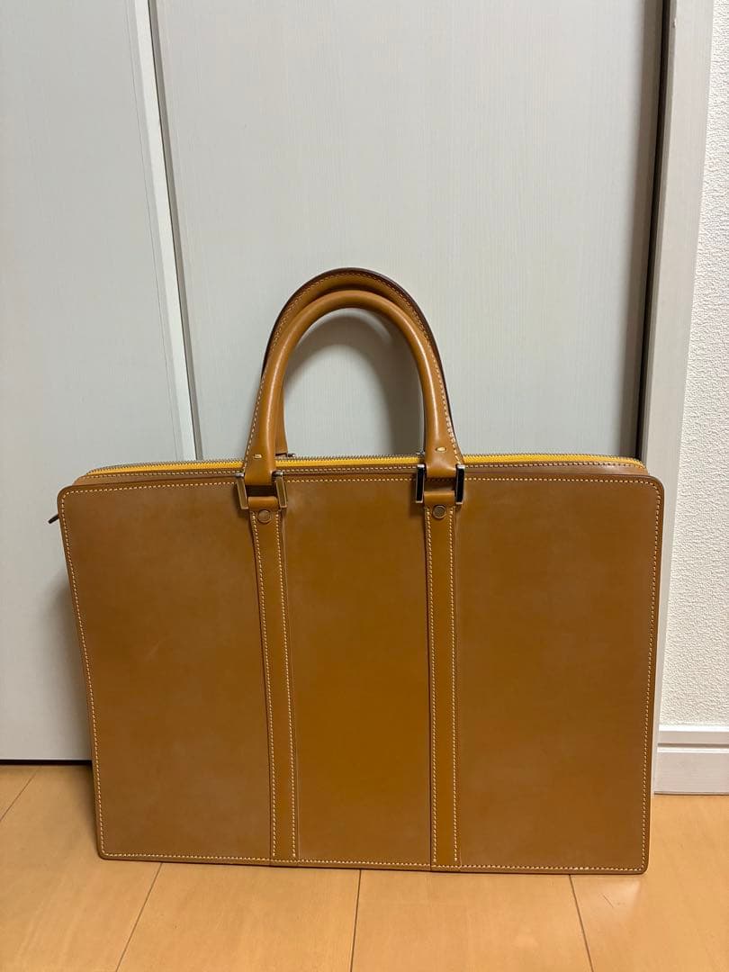美品　万双　天ファスナー　キャメル　ビジネスバッグ ブライドル シングル天ファスナー | 万双公式オンラインショップ