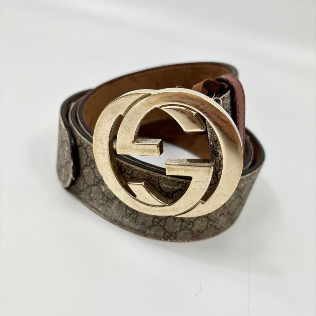 GUCCI グッチ ベルト インターロッキング GGスプリーム グッチ GUCCI ベルト メンズ GGスプリームキャンバス インター