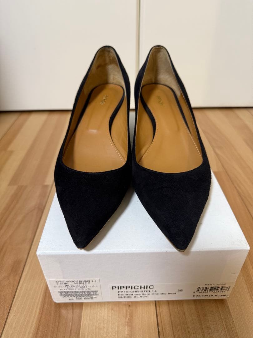 最終値下げPIPPICHIC ブラック ポインテッドトゥ ヒール