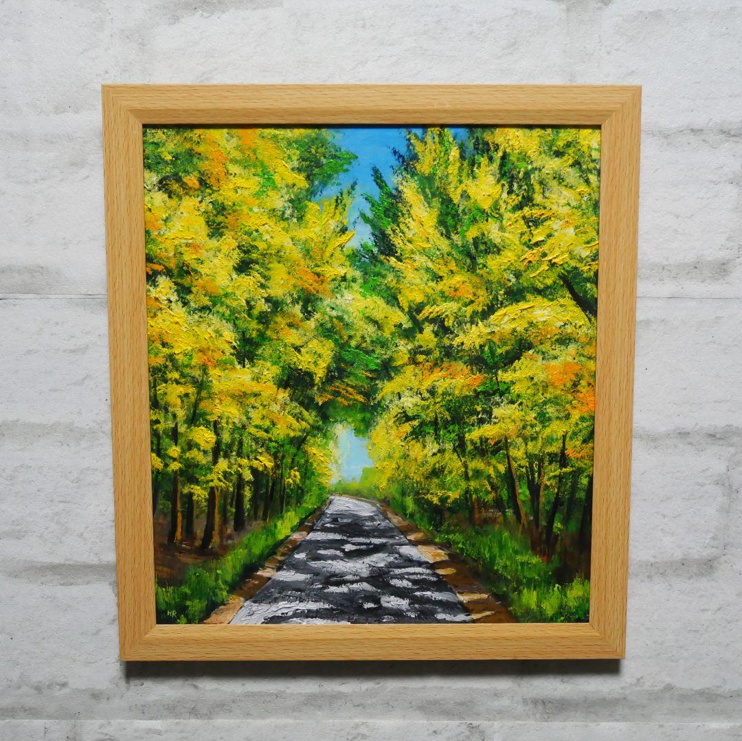 油絵 油彩 油彩画 絵 絵画【ミモザの道】