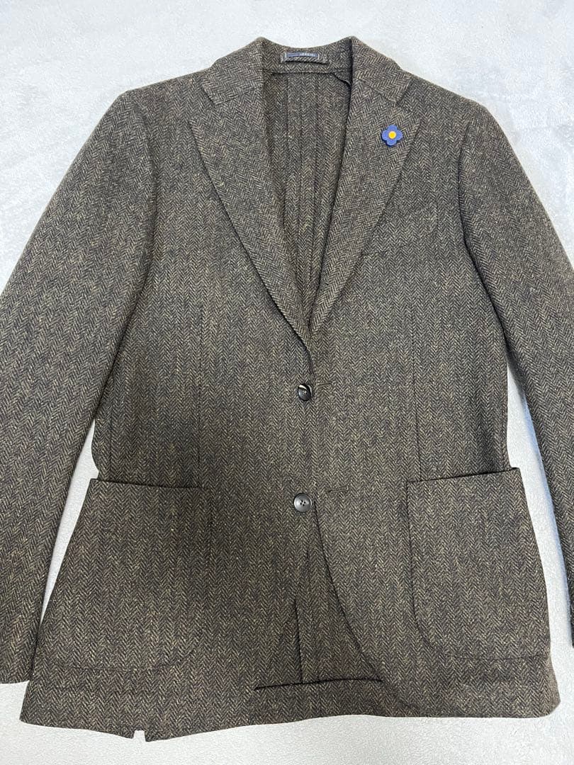 ラルディーニ　ジャケット LARDINI（ラルディーニ） ウール シングル ニットジャケット メンズ