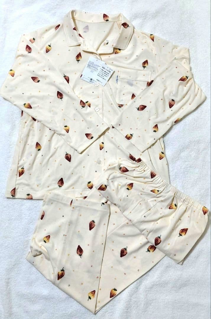 即発送★ワコール 睡眠科学 パジャマ ルームウェア いちご Lサイズ ワコール 睡眠科学 レディース シルク100％ パジャマ 長袖 上下セット