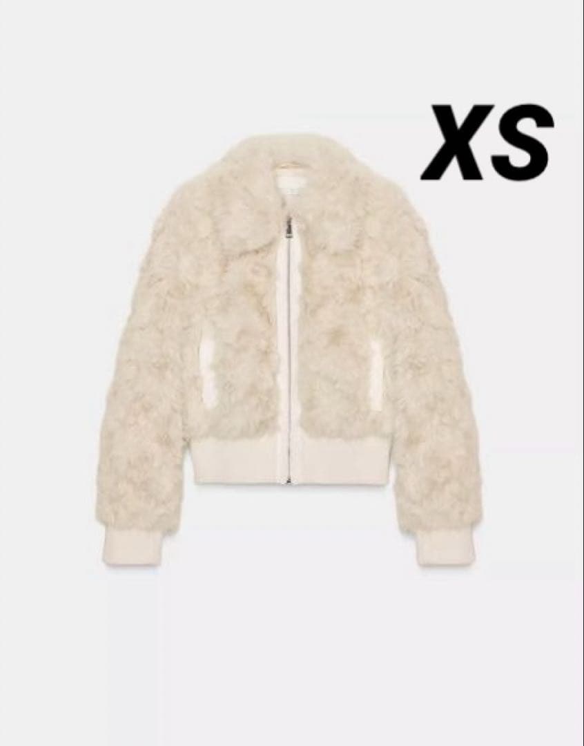 新品　ZARA フェイクファーボンバージャケット　XS