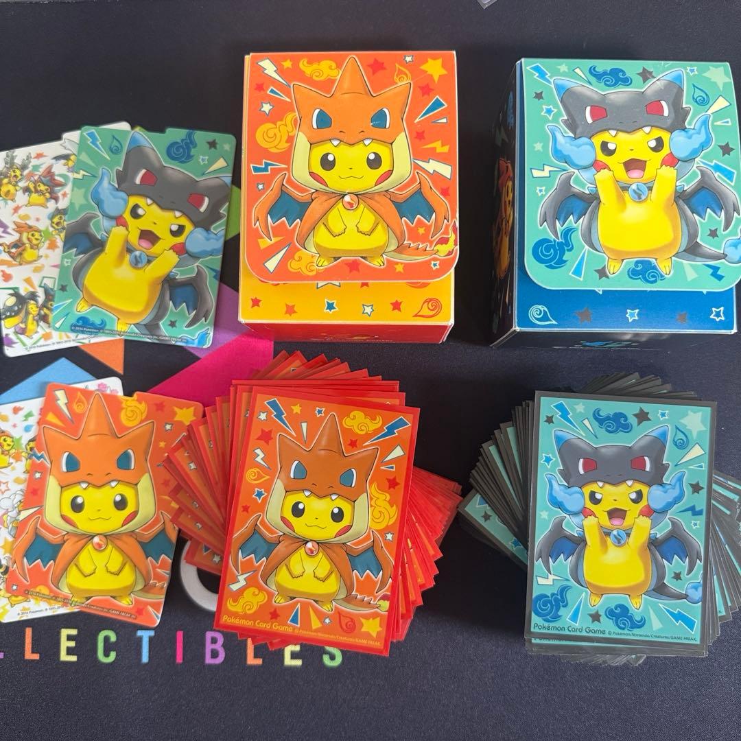 メガリザードンX Y ポンチョを着たピカチュウ　スリーブ　デッキケース　引退 メガリザードンX Y ポンチョを着たピカチュウ スリーブ デッキケース