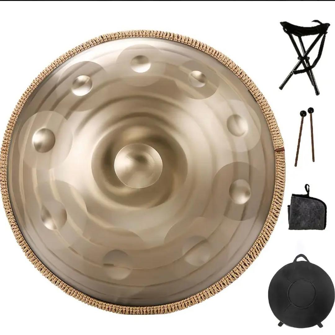 ハンドパン Dマイナー 10音 432Hz ゴールド Amazon | ハンドパン d マイナー 打楽器（ゴールド - 432hz - 10音