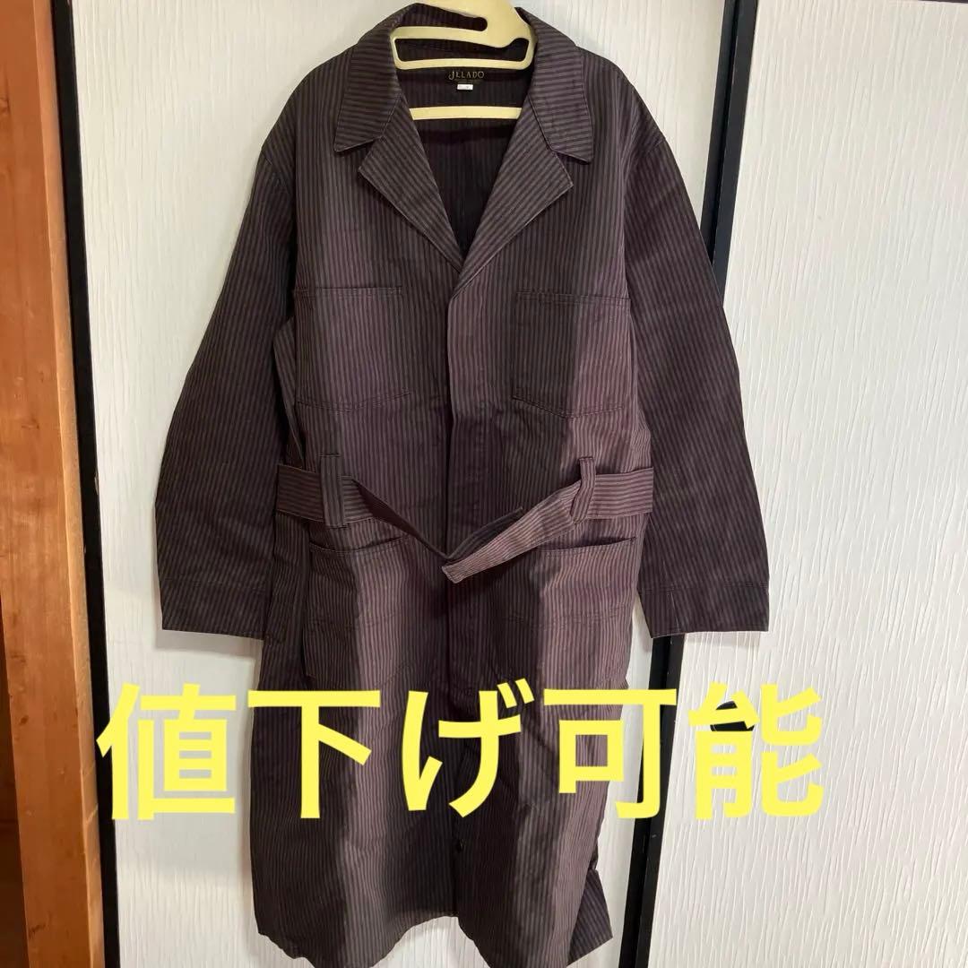 新品　JELADO　日本製　ストライプ柄ロングコート43780円