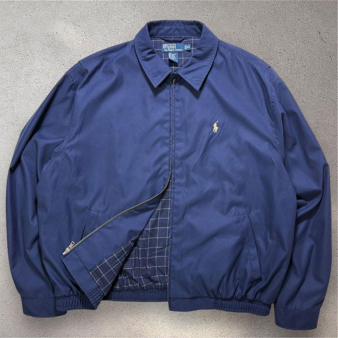 【美品・XL・ピーチスキン】 ポロラルフローレン　スウィングトップ　 ポニー刺繍