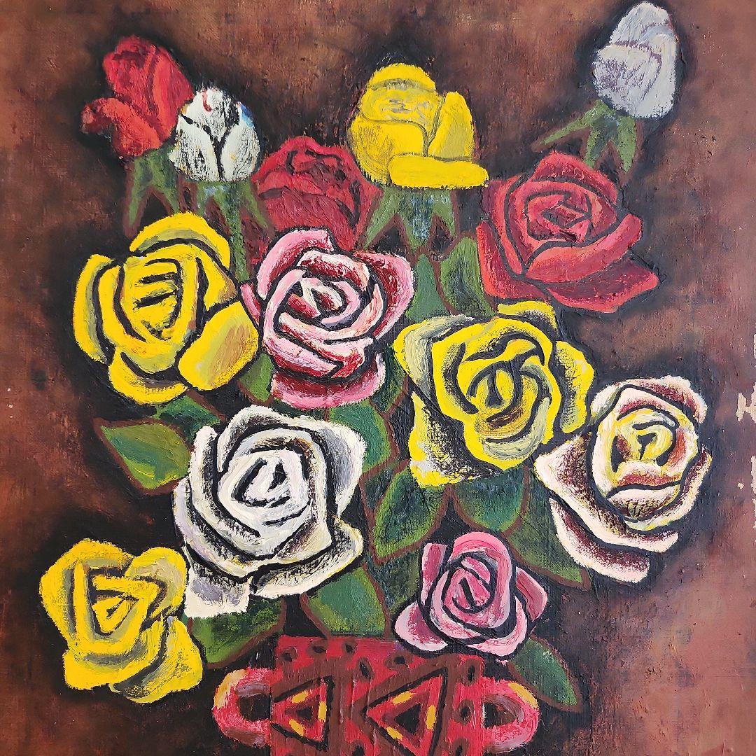 田渕眞兒油絵油彩薔薇シリーズ花No.27