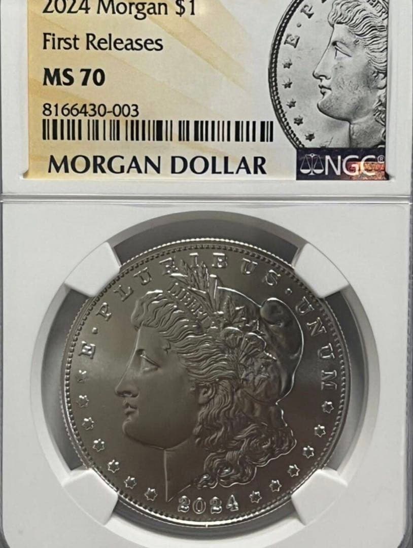 NGC鑑定 最高鑑定　MS70 モルガンダラー　ファーストリリース　発行初日