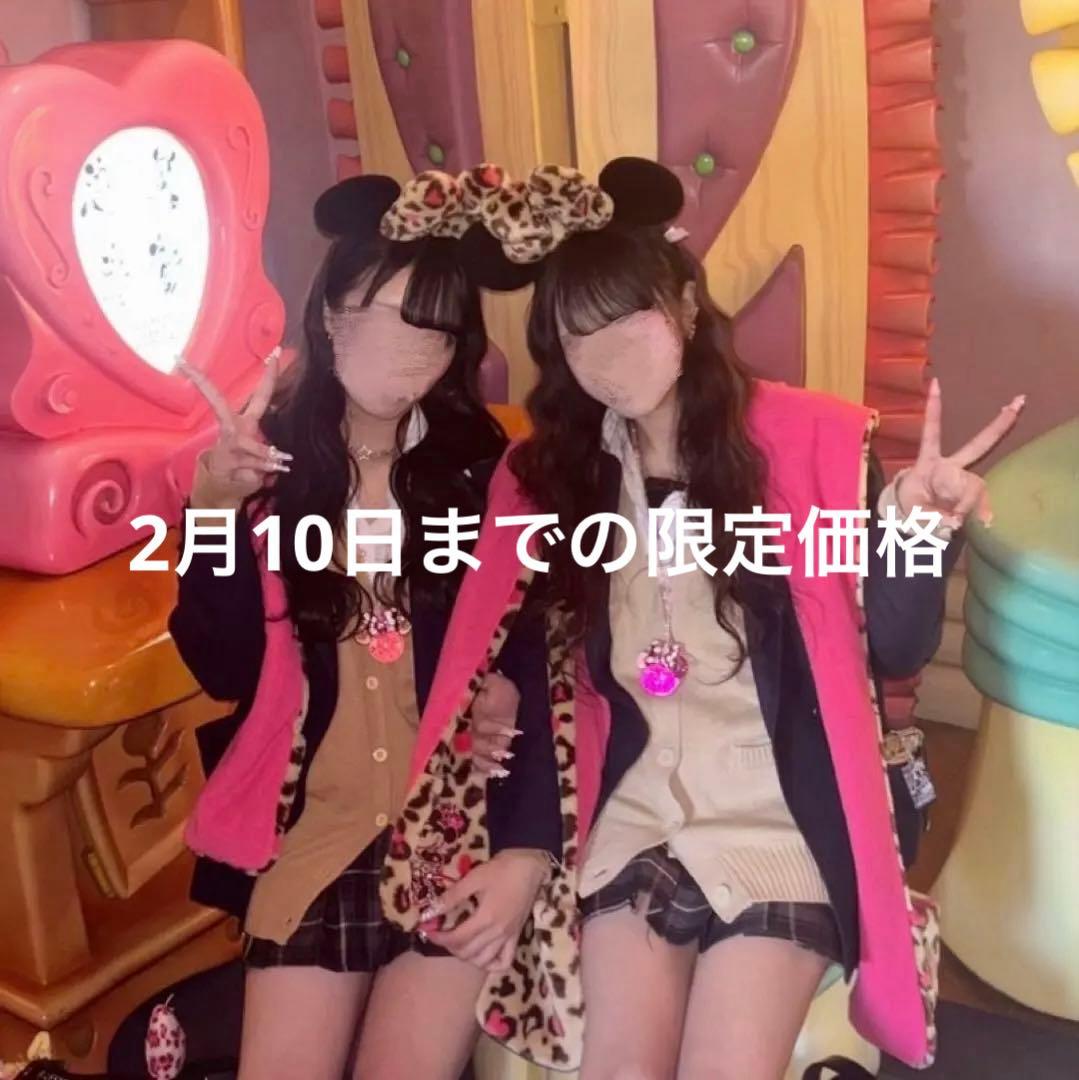 ディズニー ミニー ヒョウ柄 マフラー カチューシャセット