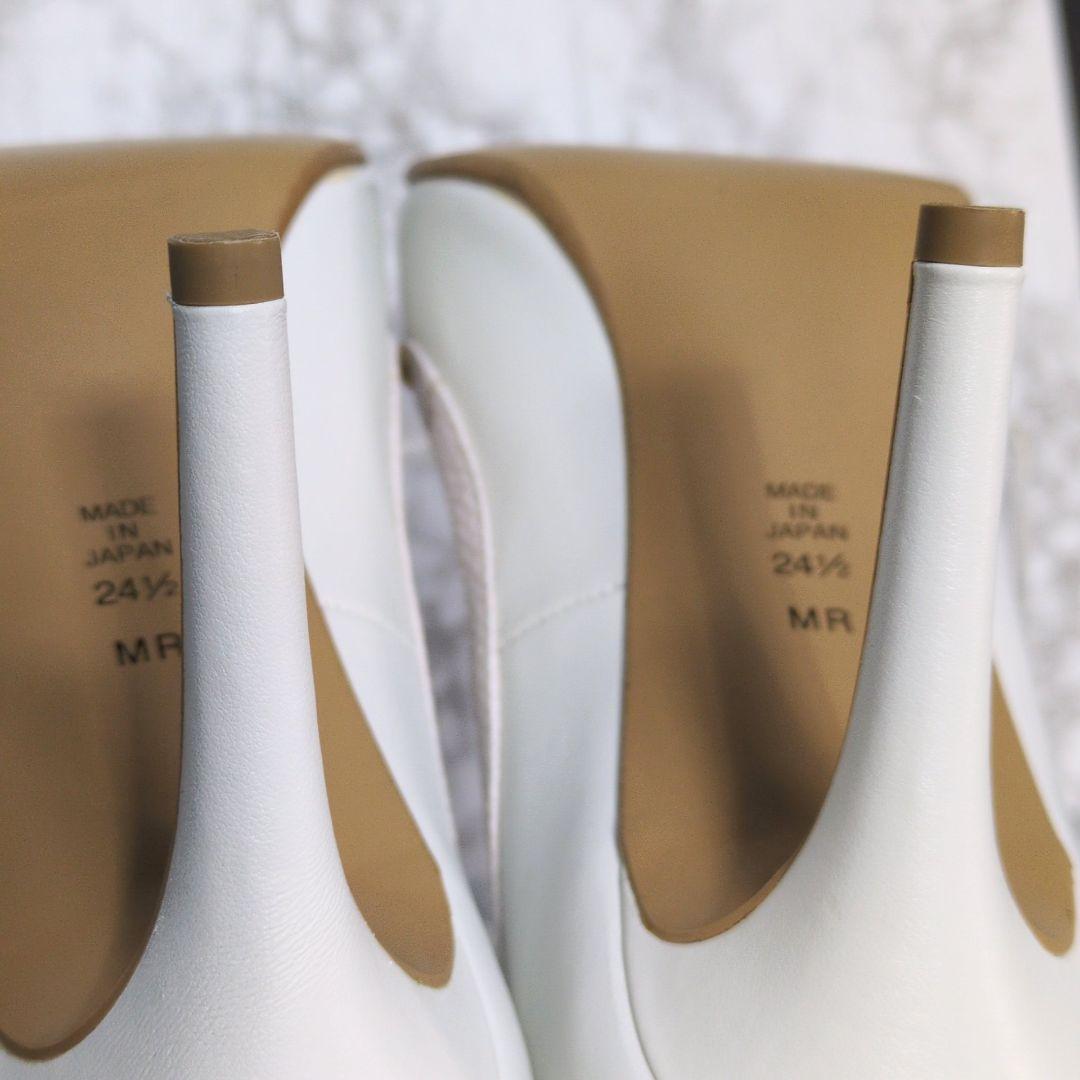 DIANA パンプス スタッズ ホワイト ハイヒール ピンヒール レザー 本革