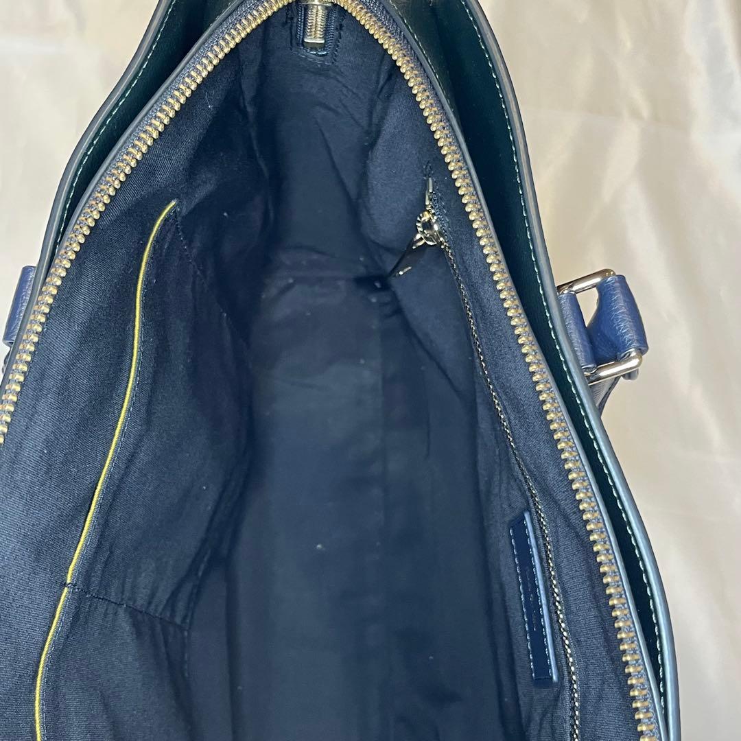 ポールスミス トートバッグ レザー 肩掛け B4 緑紺 - メルカリ