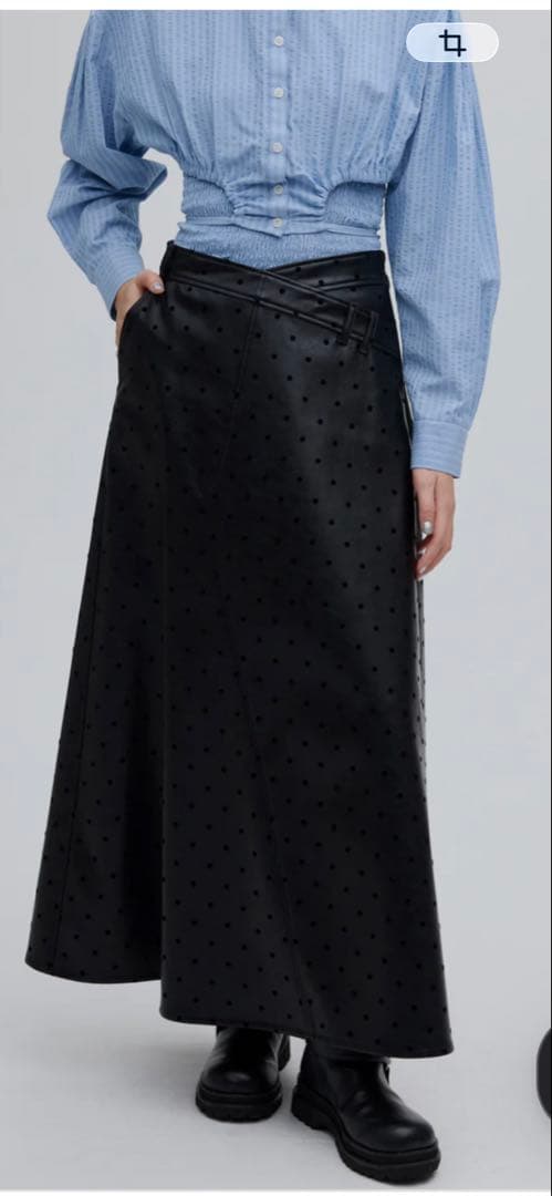 アメリ　DOT FLOCKY LEATHER SKIRT DOT FLOCKY LEATHER SKIRT（スカート）｜Ameri（アメリ）の