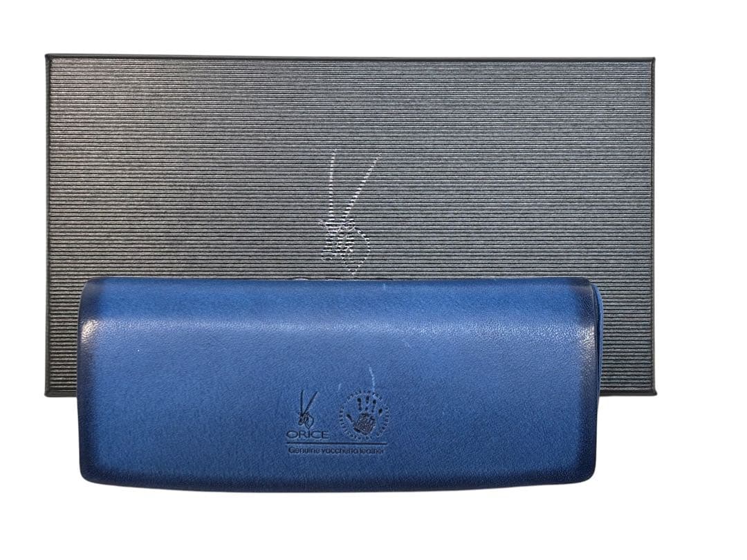 Orice オリーチェレザーメガネケース ブルー