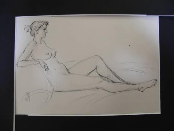 荒谷 直之介、裸婦、希少画集画、新品額装付、状態良好