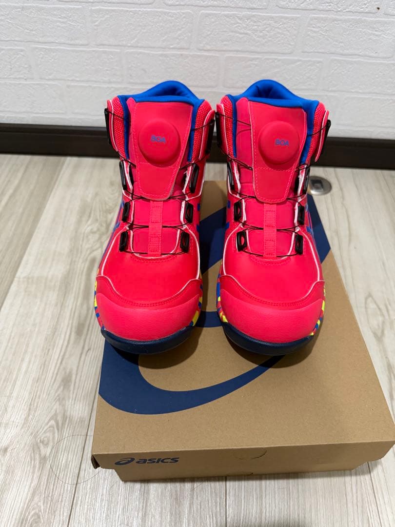 ASICS 安全靴 限定カラーピンク/ブルー ハイカット