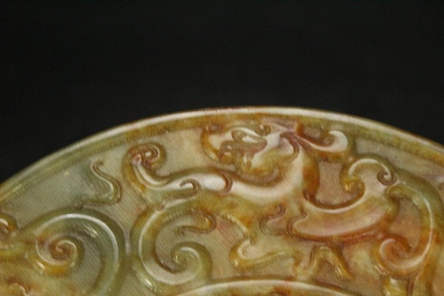 中国美術 砡石 饕餮紋 円板 古代 15cmx14cm(HA376) - メルカリ