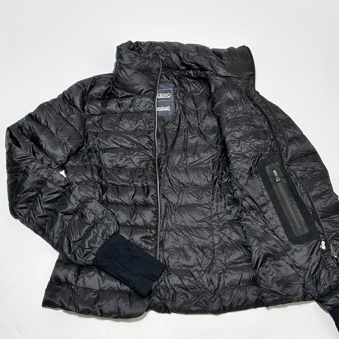 美品 HERNO ラミナー ショートダウンジャケット ブラック 42 f725