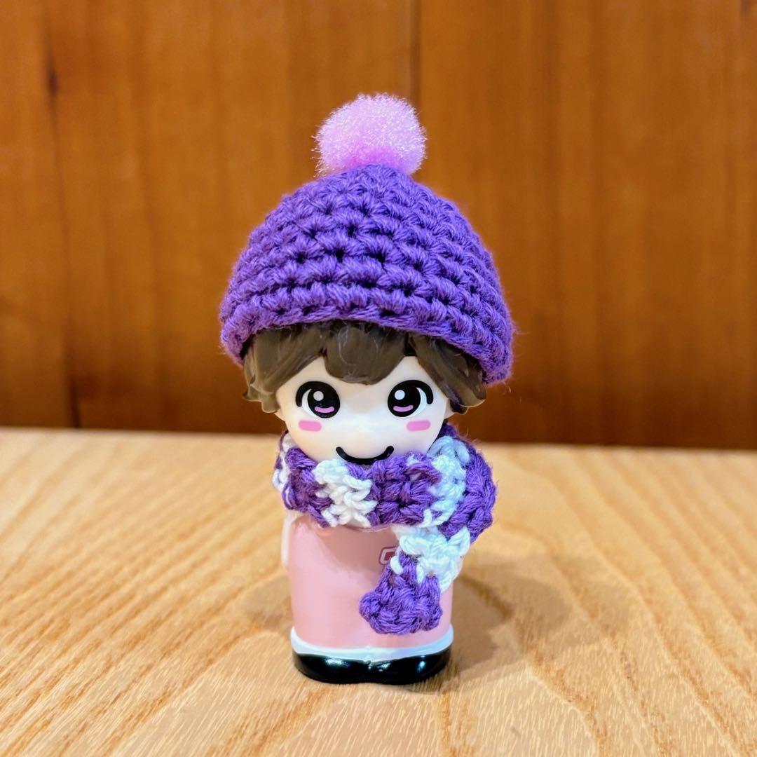 なにわ男子 指人形 ニット帽 帽子 ボーダー マフラー 紫 - メルカリ