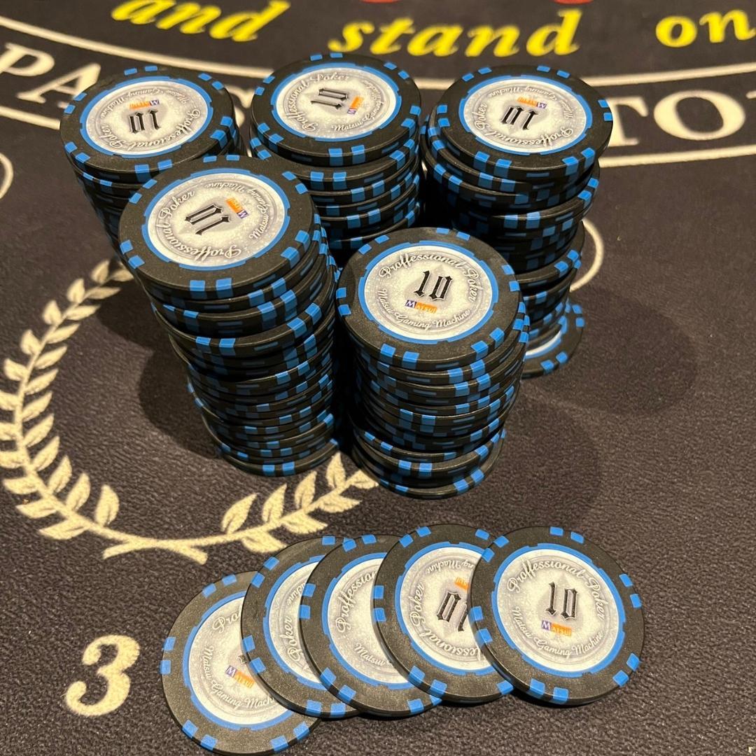 14 MGM社正規品 カジノチップ 100枚 10$ ポーカーチップ  H26年