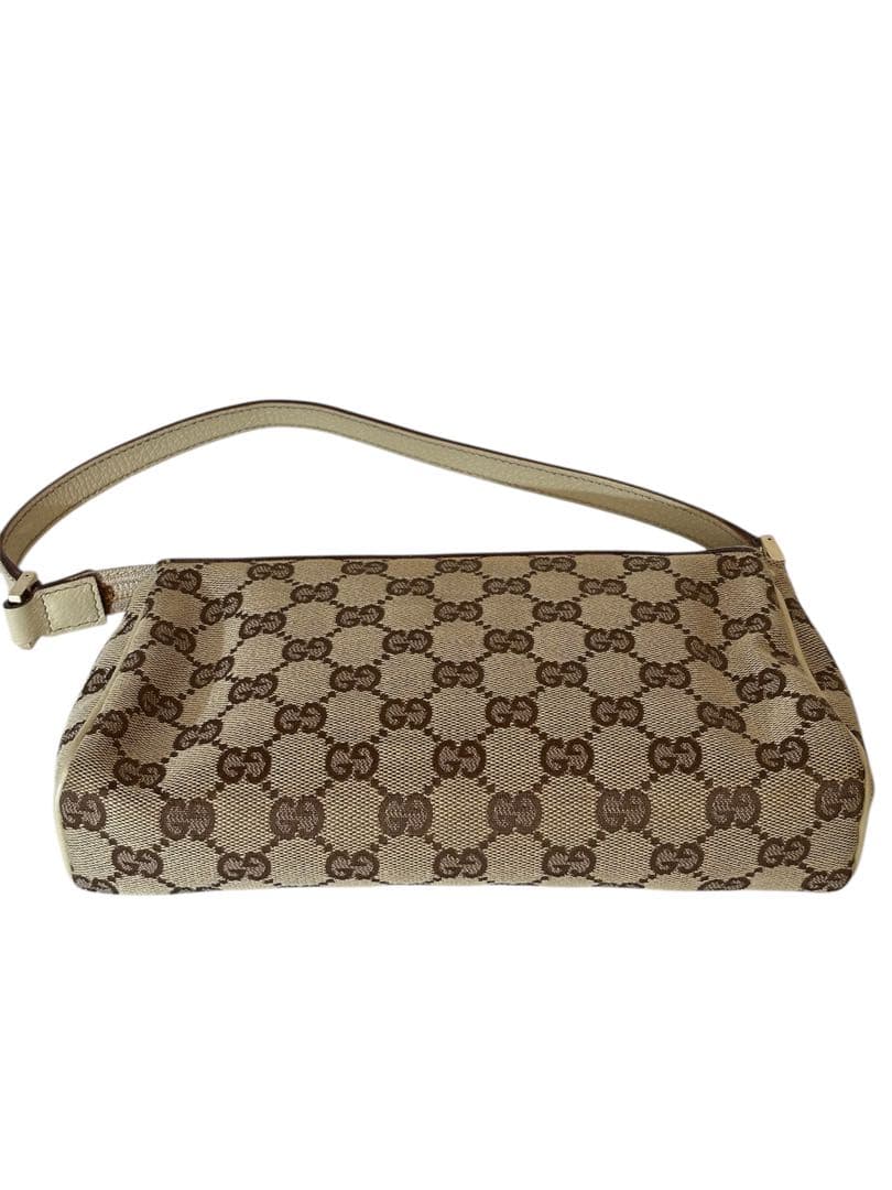 GUCCI ベージュ GGキャンバス ハンドバッグ ビンテージ 145750 - メルカリ