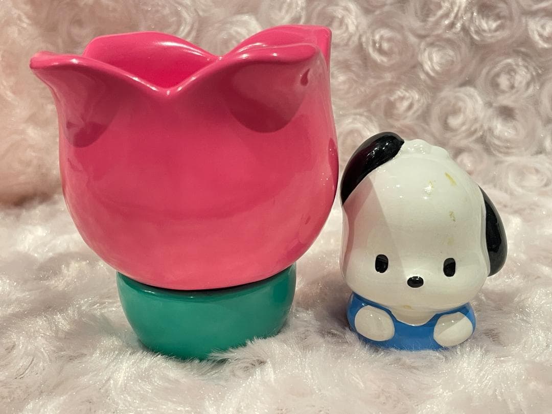 未使用 ポチャッコ 陶器印かんケース フラワー型 1998年 レトロ 平成