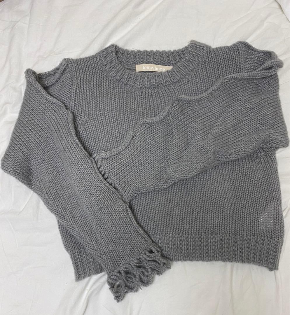 Leinwande ニットセーター グレー 長袖
