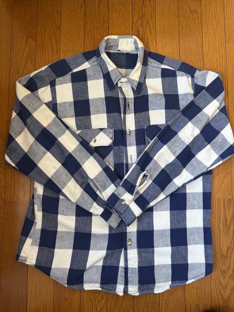 【人気】70s〜80s FIVE BROTHER ネルシャツ 16-L-16½