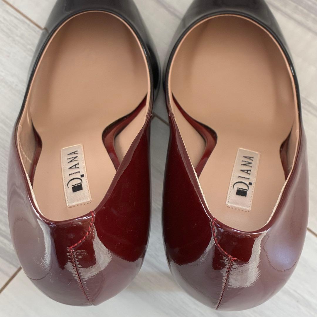 ダイアナ エナメル パンプス 23.5cm ボルドー グラデーション - メルカリ