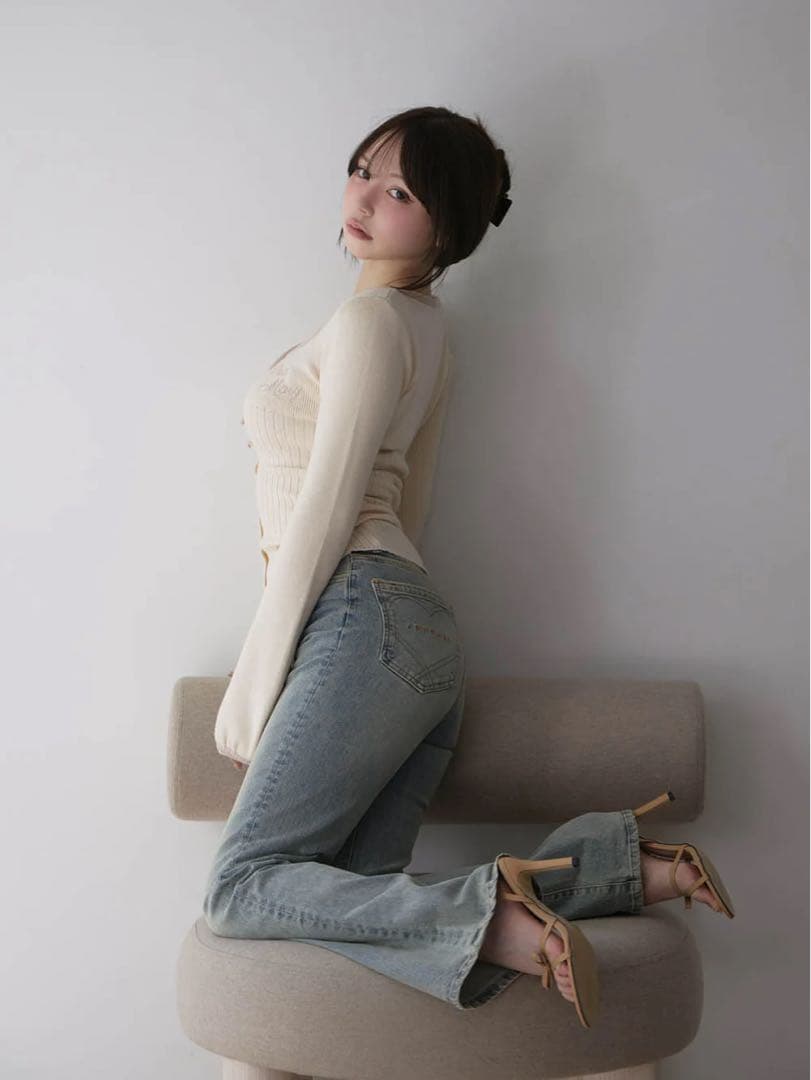 パンツ Heart stitch denim M andmary