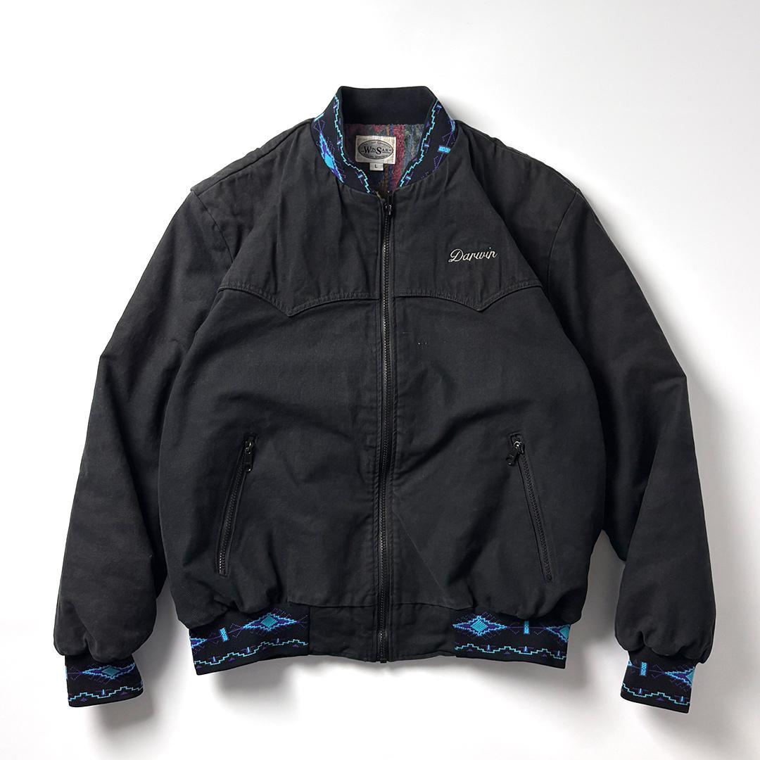 サウスウエストジャケット L ブラック ネイティブ柄 サンタフェジャケット