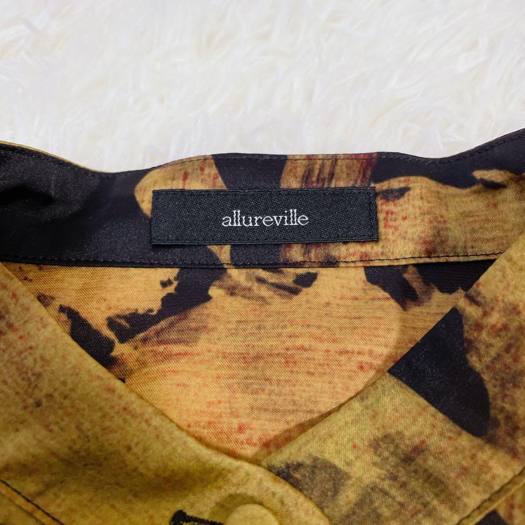 極美品 アルアバイル モダンフラワーフロントフリルブラウス ブラック 2