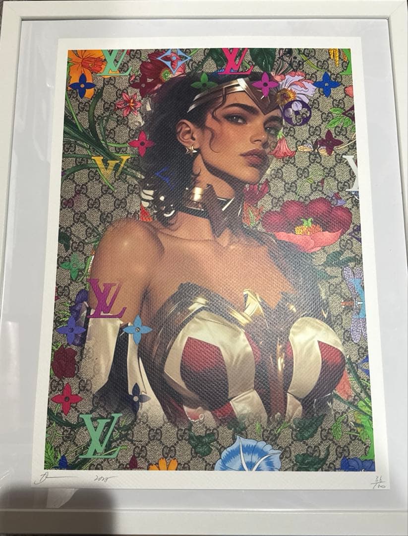 DEATH NYC 現代アート　世界100枚限定 ヴィトン　ワンダーウーマン DEATH NYC アートポスター 世界限定100枚 不思議の国のアリス ポップ