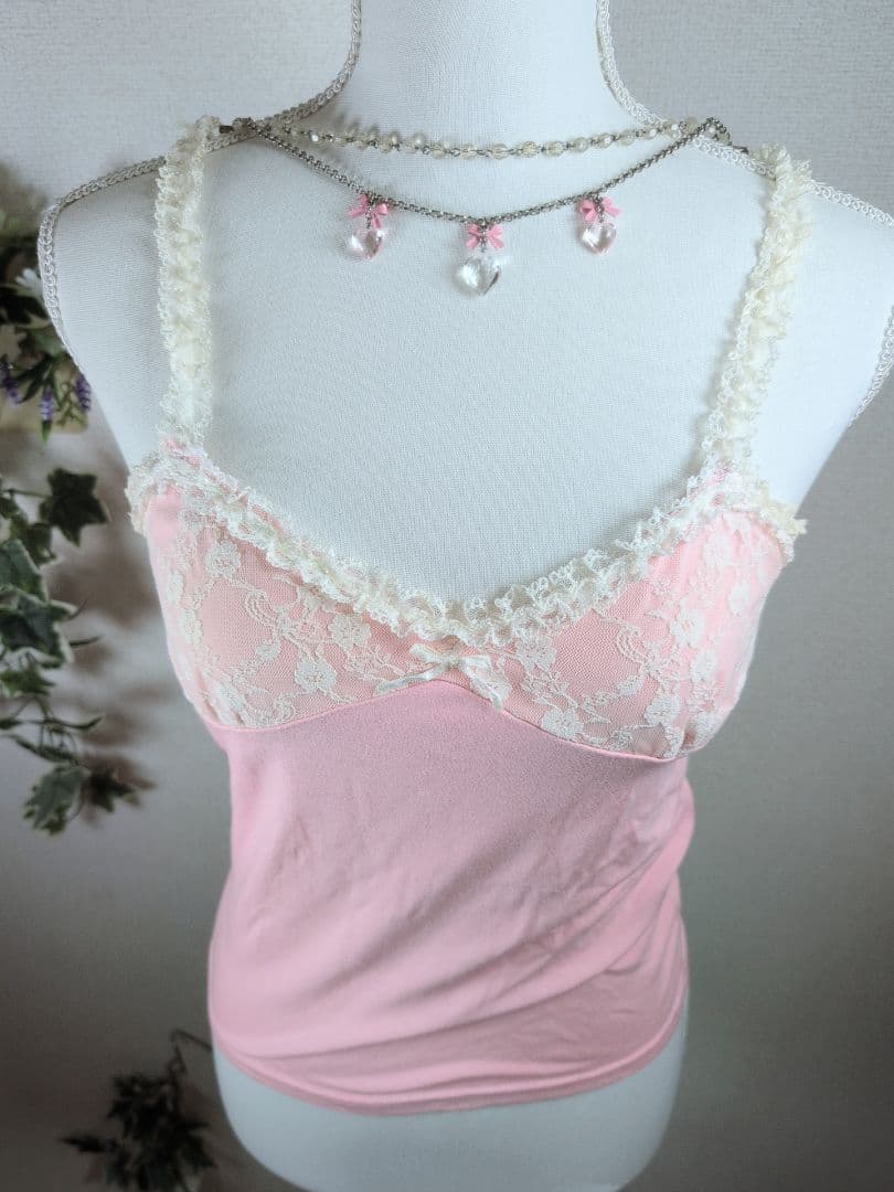 希少♡LIZ LISA♡リズリサ キャミソール ピンクハート チャーム付 旧タグ