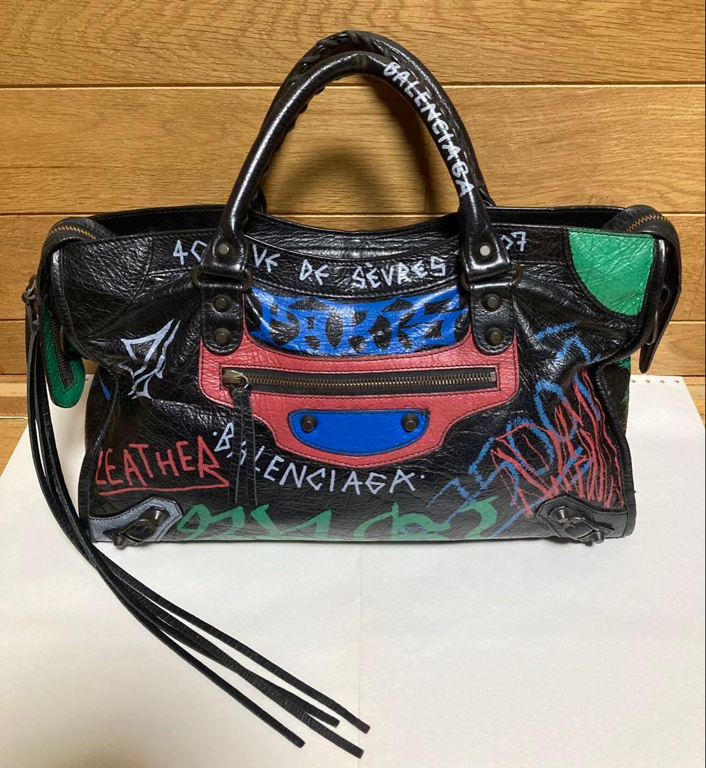 バレンシアガ グラフィティ ハンドバッグ バレンシアガグラフィティ ミニシティ 2WAYバッグ 白 レディース
