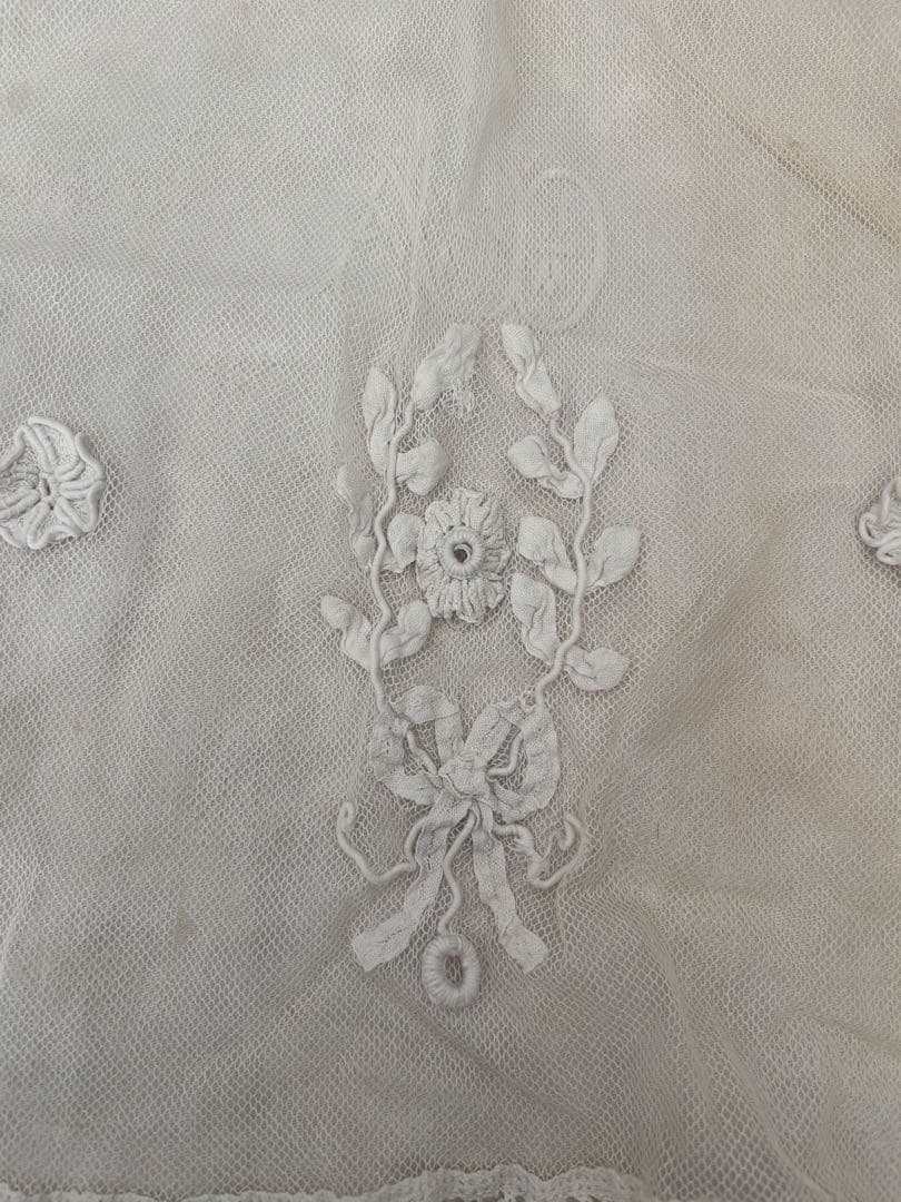 フランスアンティーク レース カフェカーテン リング付き