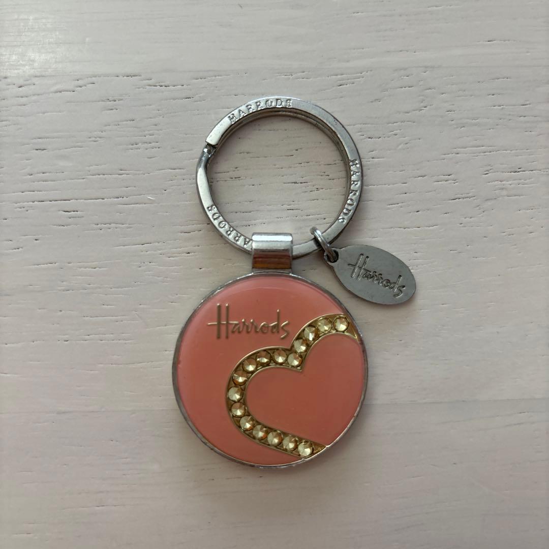 Harrods ハロッズ キーホルダー キーリング ピンク ハート - メルカリ