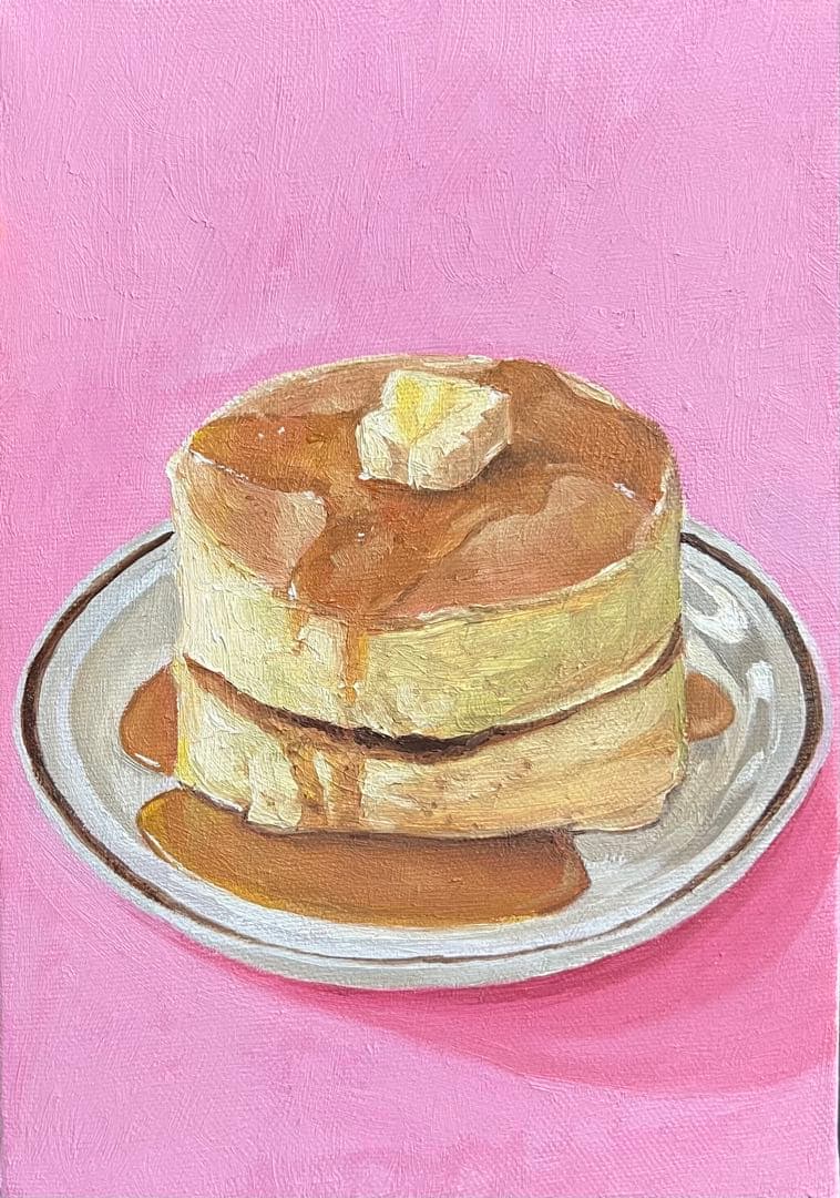 パンケーキの油彩画 油絵 ポストカード イラスト 絵画 - メルカリ