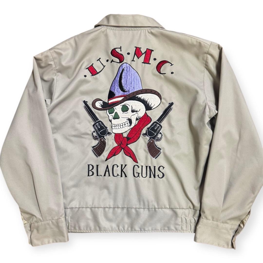 雰囲気抜群 TAILOR東洋 スーベニアジャケット USMC 髑髏 L TAILOR TOYO TT15666 Mid 1950s Style リバーシブル ベルベティーン