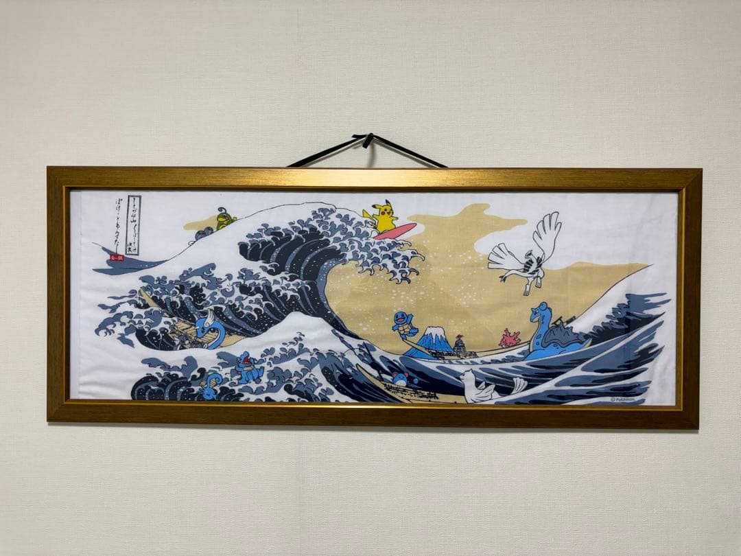 ポケモン てぬぐい 浮世絵 しろがね山 額縁付き - メルカリ