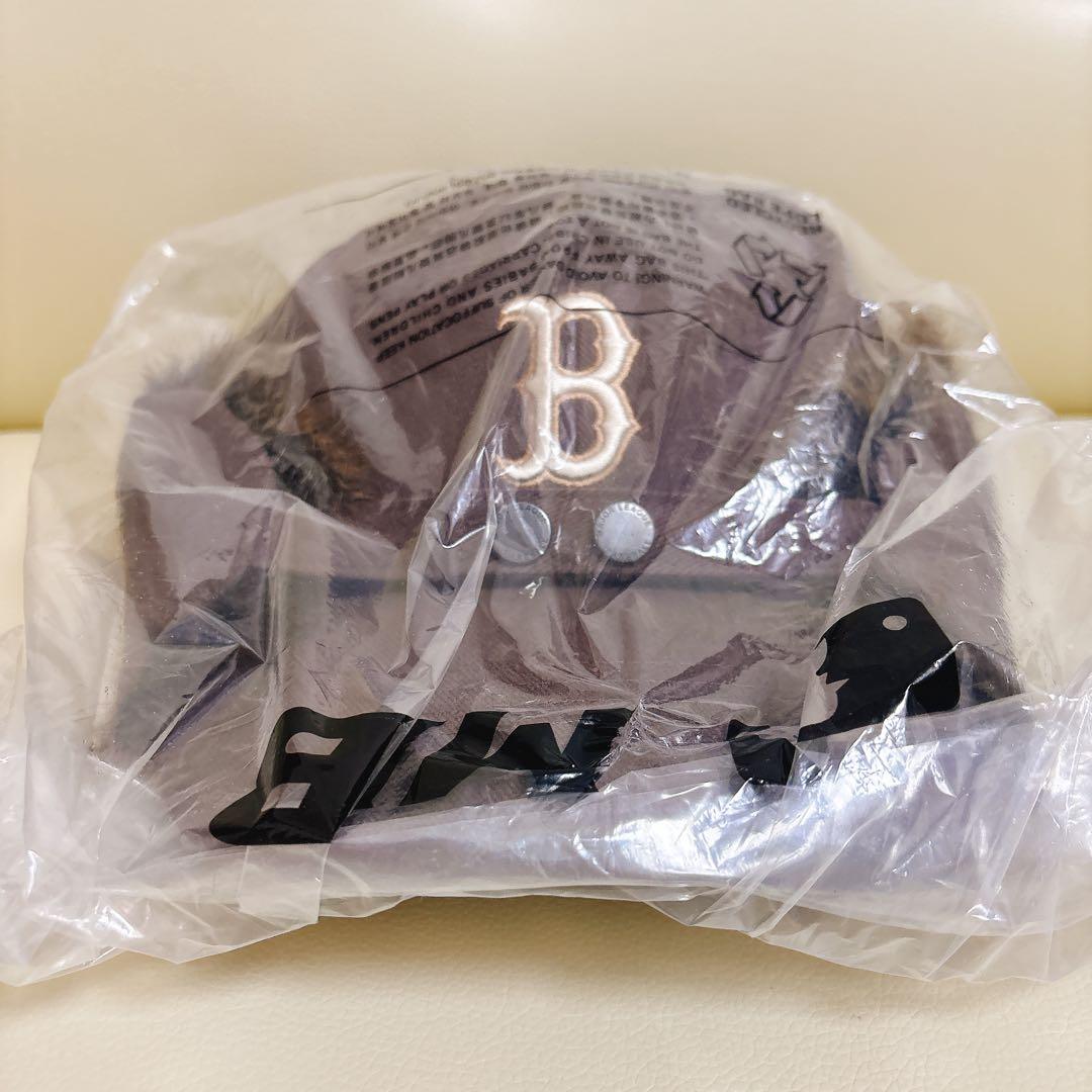 カリナPICK⭐MLB ファーイヤーフラップ キャップ ブラウン レッド