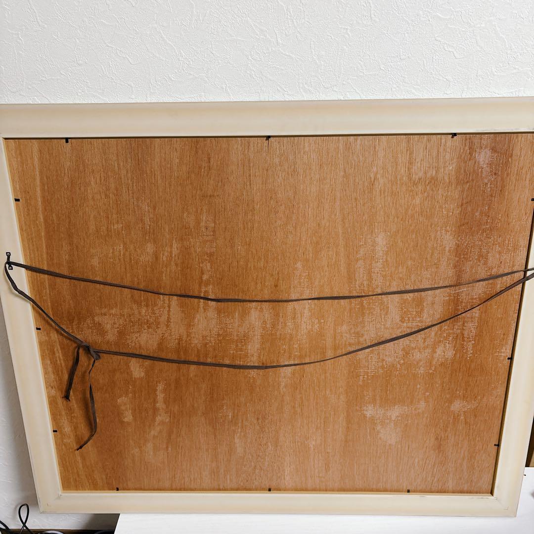 美品】ロンゴ『パティオガーデン 階段と花壇』風景画 額装 大型 縦76