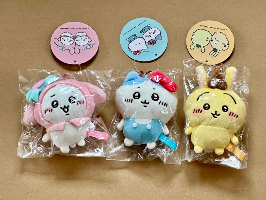 ちいかわ×サンリオキャラクターズぷちミニマスコット●ちいかわ・ハチワレ・うさぎ