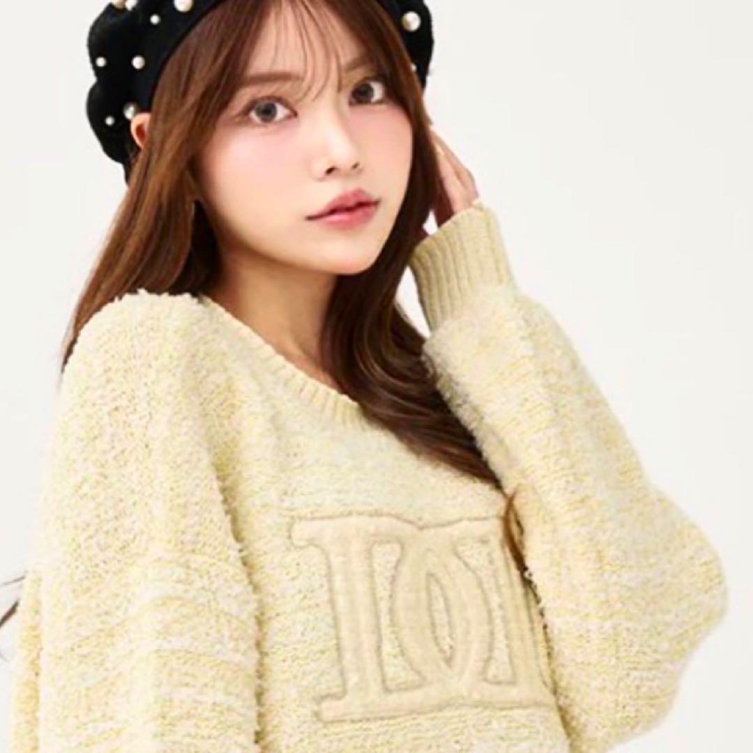 新品タグ付き　ダーリッチ　darich DDロゴツイードニットプルオーバー