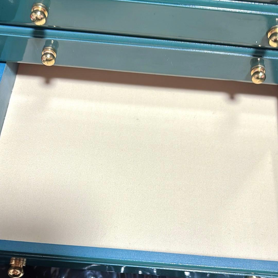 ティール色の花柄象嵌細工小物入れ アンティーク イタリア製