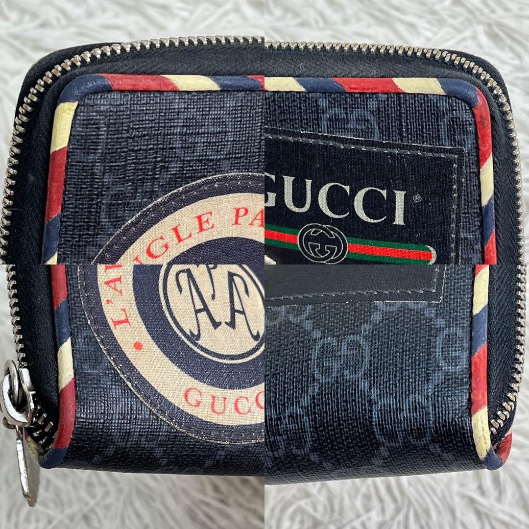 美品】グッチ 長財布 ラウンド ナイトクーリエ GGスプリーム ワッペン