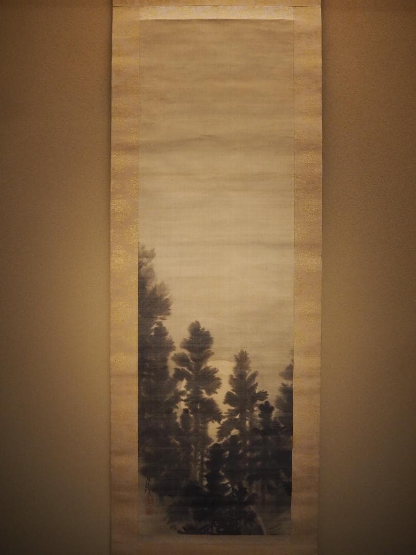 松村呉春自筆『山端月之図』掛軸 - メルカリ