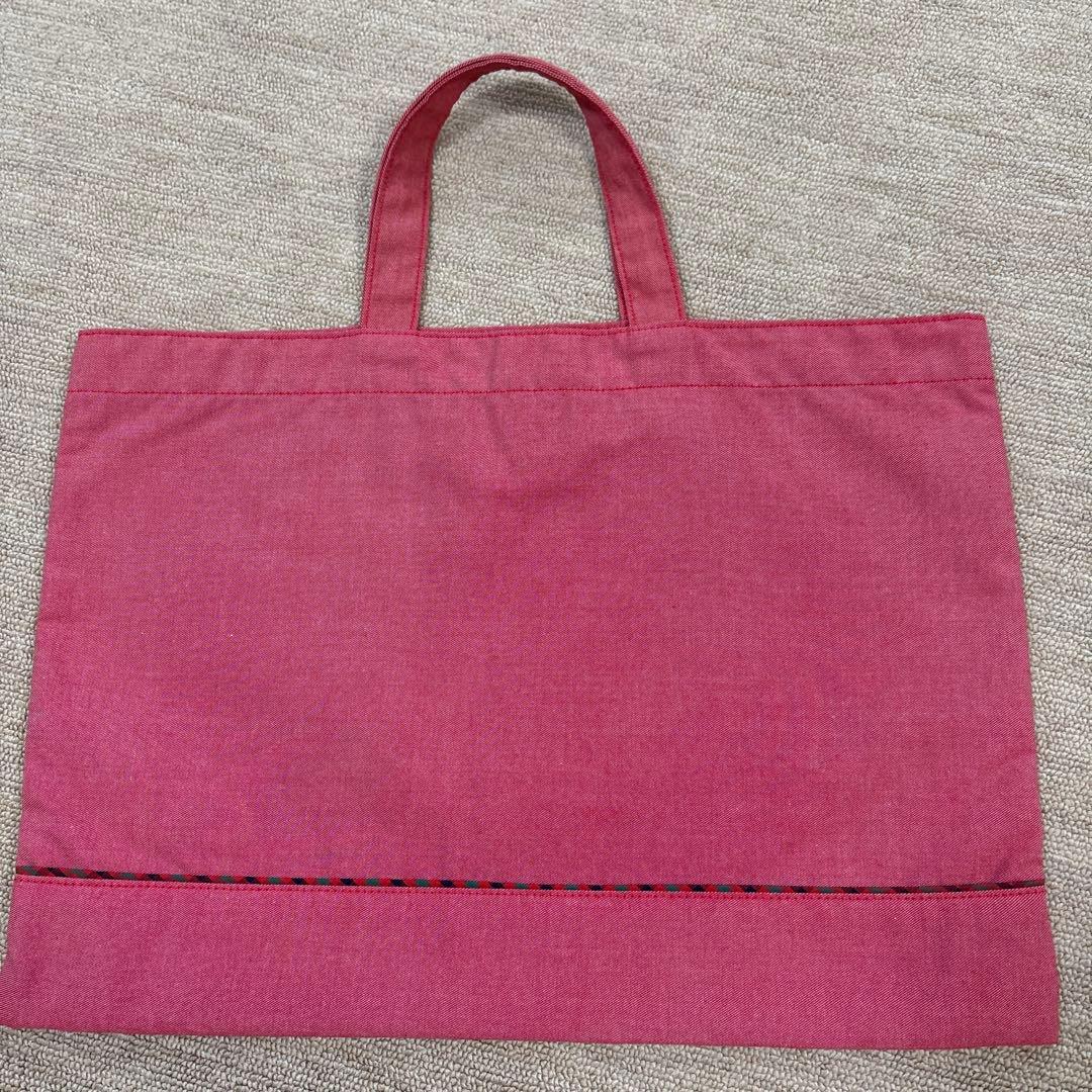 familiarファミリア 赤デニム レッスンバッグ デニムバッグ - メルカリ