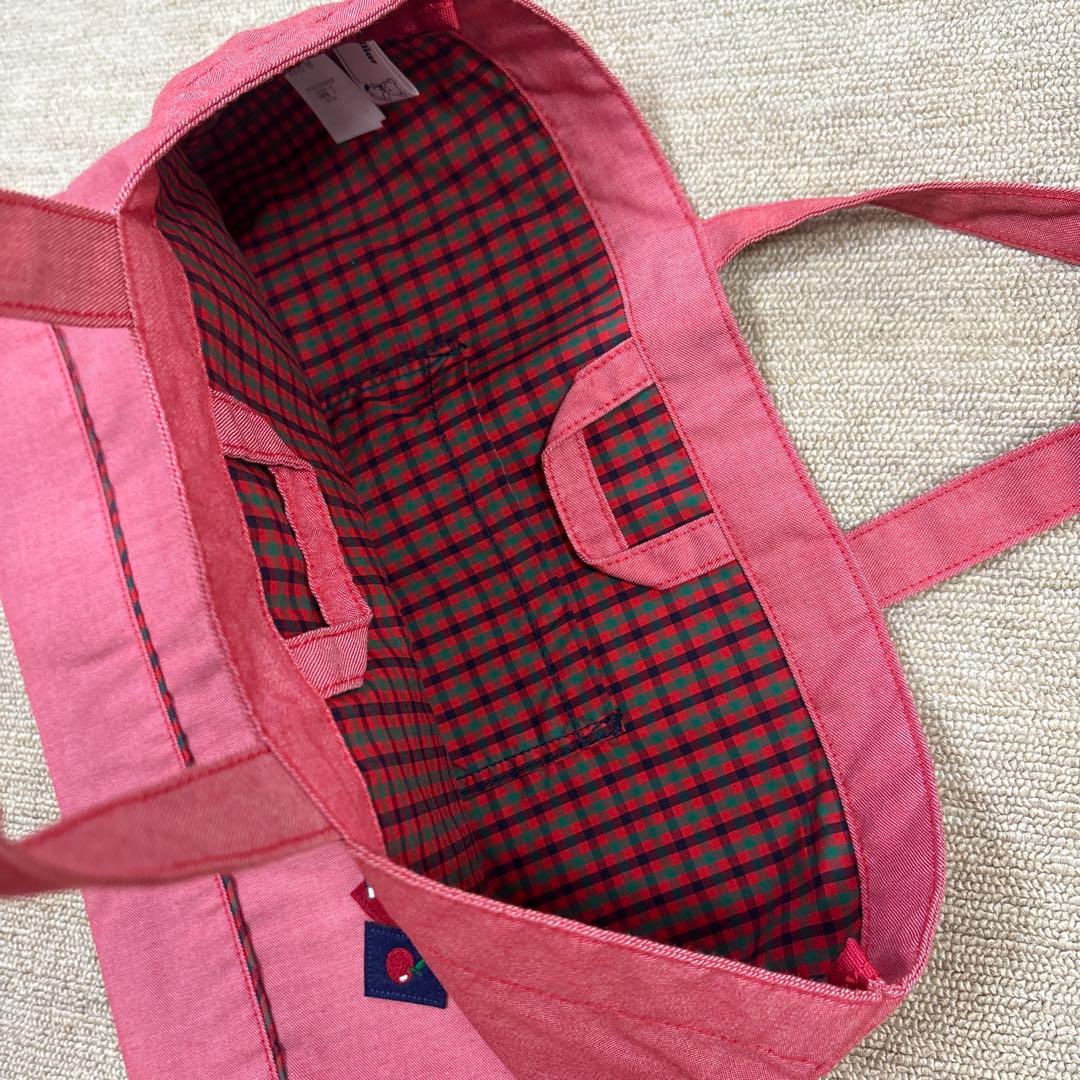 familiarファミリア 赤デニム レッスンバッグ デニムバッグ - メルカリ