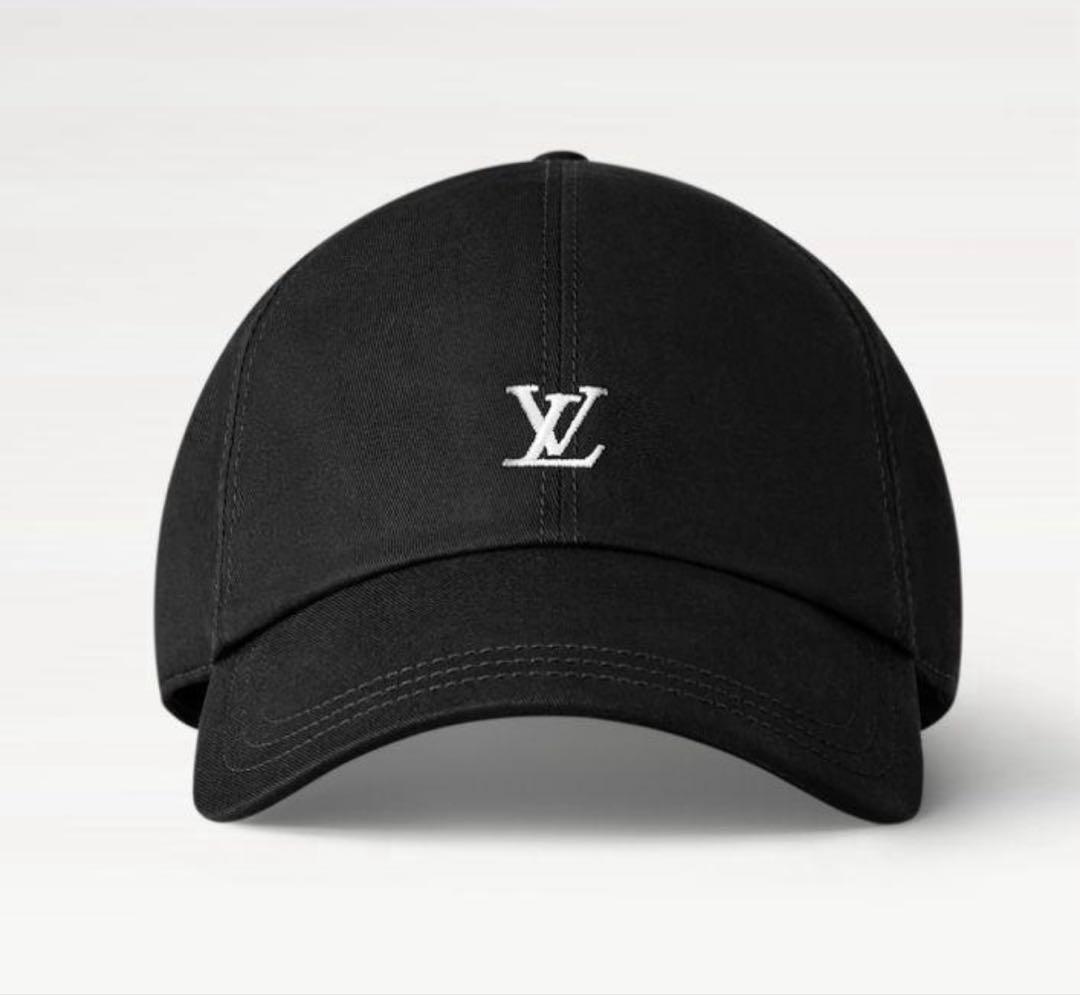 Louis Vuitton 黒キャップ LVロゴ刺繍 リーグ